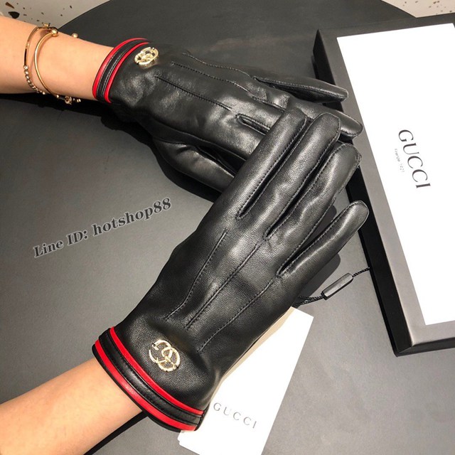 Gucci專櫃新款觸屏女款手套 古馳官網同步女士新款高檔羊皮手套 mmyj1671